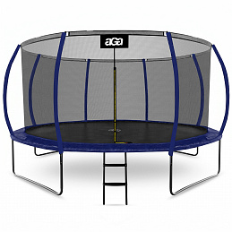 Aga SPORT EXCLUSIVE Trampolina 430 cm Ciemnoniebieska + siatka ochronna + drabinka