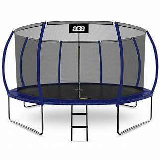 Aga SPORT EXCLUSIVE Trampolina 430 cm Ciemnoniebieska + siatka ochronna + drabinka