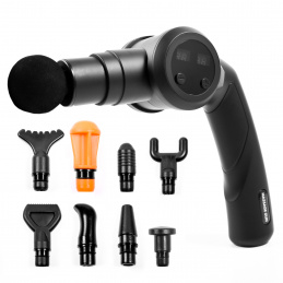 Aga Pistolet do masażu Masażer do ciała + Torba + Wymienne końcówki DS1607 Czerny