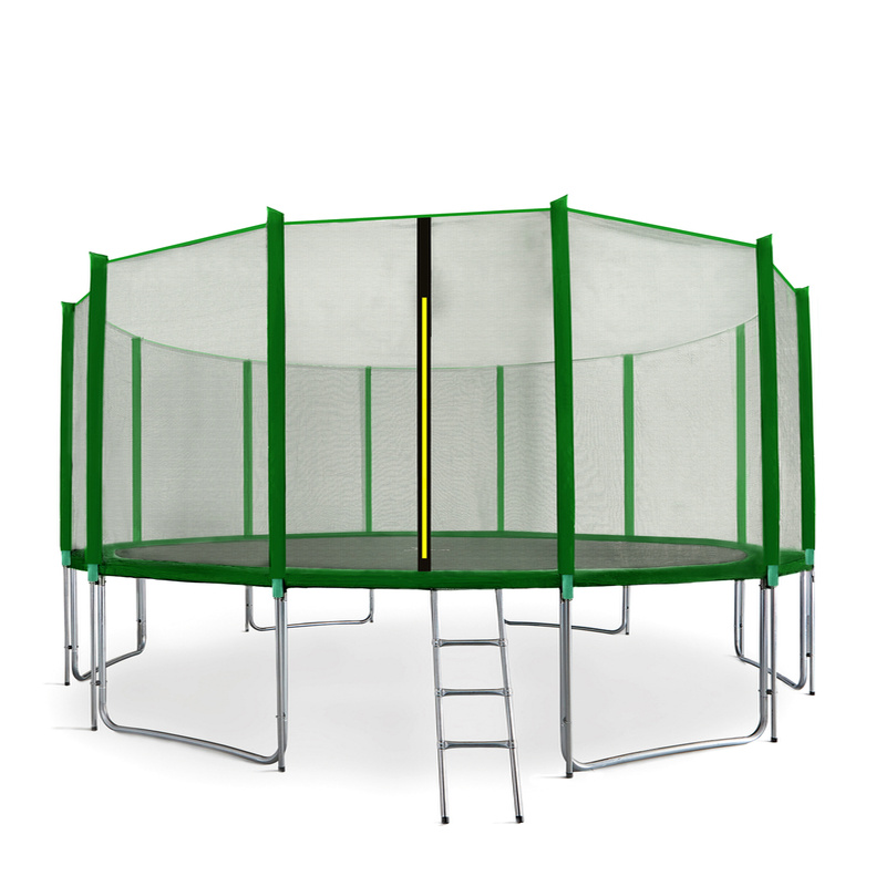 Trampolina Aga SPORT PRO 460 cm ciemnozielona + siatka ochronna + drabinka + kieszeń na buty