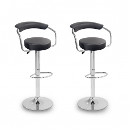 Aga 2x KRZESŁO BAROWE HOKER MR2037 Czarny