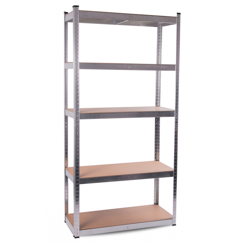 Aga Regał magazynowy metalowy 180 x 90 x 40 cm max 175 kg na półkę 5 półek Srebrny