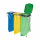 Aga Stojak na worki na śmieci 3x120 l Żółty, Niebieski, Zielony