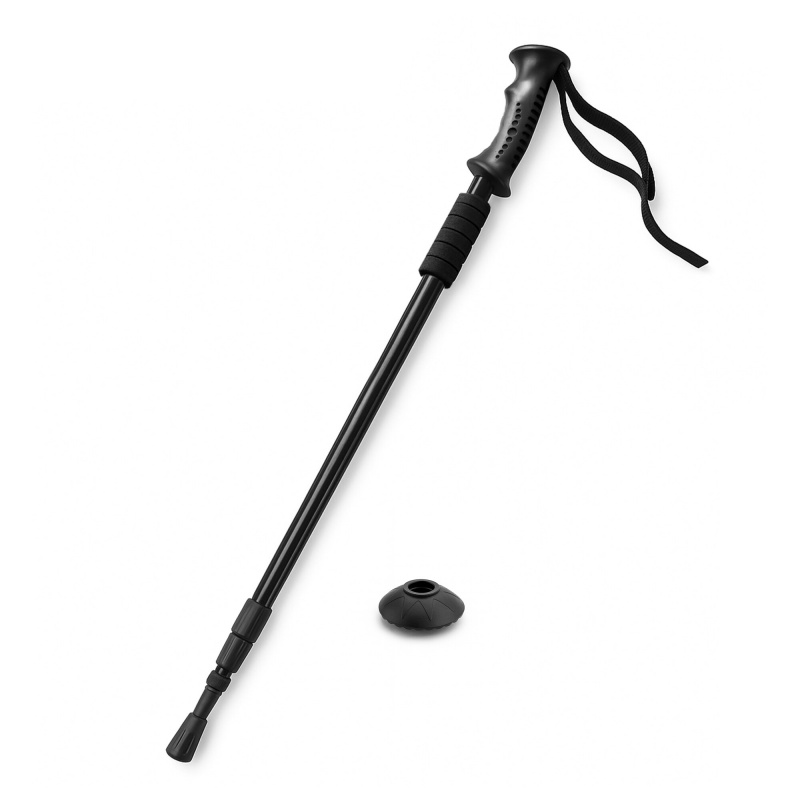 Aga Kij trekkingowy AntiShock 61–135 cm Czarny