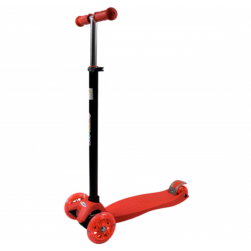 Dziecięca trójkołowa hulajnoga z LED kółkami Czerwona 6DZ076 - II. JAKOŚĆ