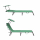 Aga 2x Leżanka ogrodowa z baldachimem Jasnozielona