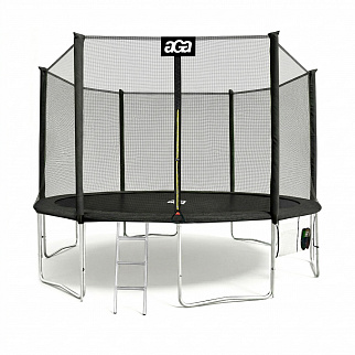 Aga SPORT PRO Trampolina 430 cm Czarna + siatka ochronna + drabinka + kieszeń na obuwie