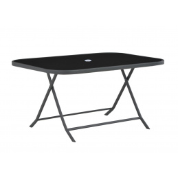 Stół ogrodowy Aga Bistro prostokątny 140 x 85 x 70 cm antracytowy