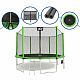 Trampolina Aga SPORT PRO 430 cm Jasnozielona + siatka ochronna + drabinka + kieszeń na buty