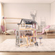 Domek dla lalek drewniany MDF + mebelki 78cm czarny LED