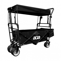 Wózek TRANSPORTOWY turystyczny PLAŻOWY z daszkiem MR4612 Czarny