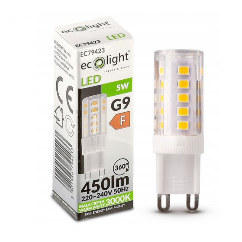 Żarówka LED G9 5W biała ciepła Eco Light