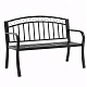 Aga Metalowa ławka ogrodowa z rozkładanym stolikiem 127x53x84 cm
