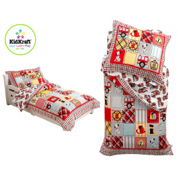 KidKraft Pościel z mikrofibry FIRE TRUCK 100x150, 60x75 cm