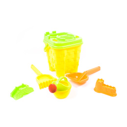 Aga4Kids Zestaw zabawek do piasku wiaderko + foremki, grabki i łopatka DS1026Y