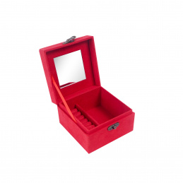 Aga SZKATUŁKA NA BIŻUTERIĘ 12,2x12,2x8,5 cm Czerwony