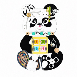 Aga4Kids TABLICA MANIPULACYJNA Montessori Drewniana PANDA