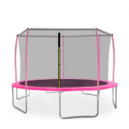 Aga SPORT FIT Trampolina 430 cm różowa + wewnętrzna siatka ochronna