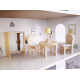 Domek dla lalek drewniany + mebelki 70cm szary