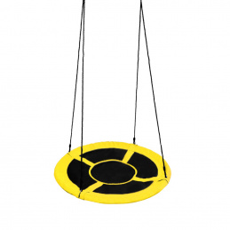Aga Wisząca huśtawka ogrodowa okrągła 90 cm żółto-czarna dla dzieci