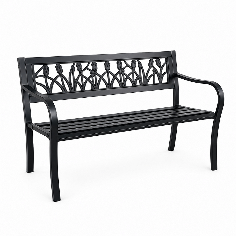 Aga Metalowa ławka ogrodowa 125x53x77 cm