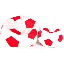 Aga Worek na sofę BALL XXXL Czerwono - Biały + podnóżek