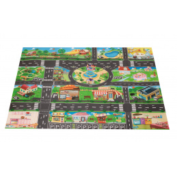 Mata do zabawy miasto ulica + znaki drogowe wodoodporna kolorowa 130x100cm