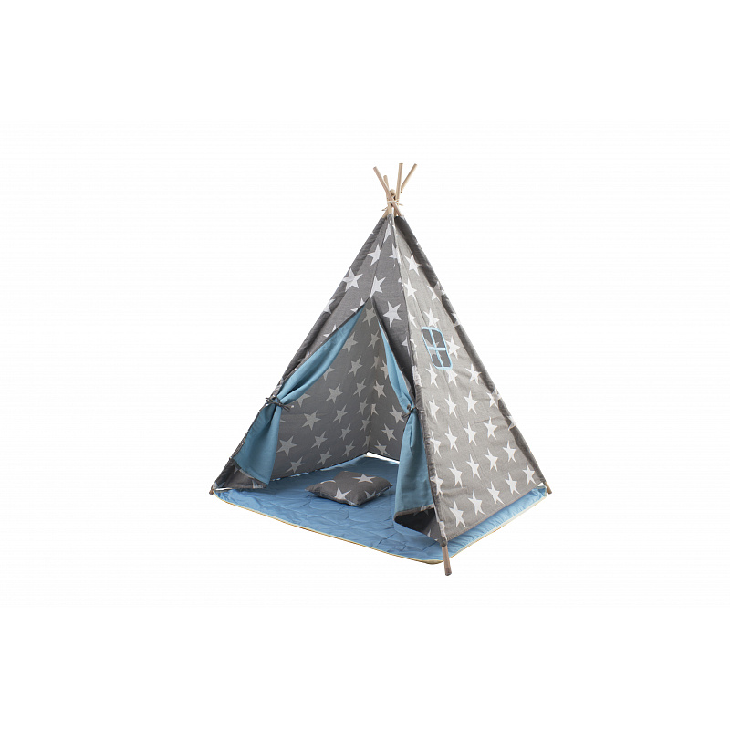 Aga4Kids Baby Teepee Stars Szaro-niebieski
