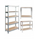 Kynast Regał metalowy 180x90x40 cm 5 półek Srebrny