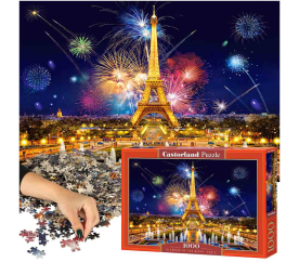 CASTORLAND Puzzle 1000 elementów Glamour of the Night, Paris - Fajerwerki nad Wieżą Eiffla 68x47cm