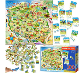 CASTORLAND Puzzle edukacyjne Mapa Polski 128 elementów 6+