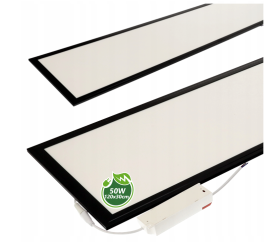 Panel LED natynkowy - 30x120 - 50W - czarny - neutralna biel