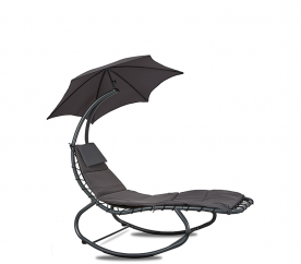 Linder Exclusiv leżak ogrodowy z parasolem GREY