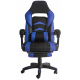 Fotel gamingowy Aga czarno - niebieskie z podnóżkiem