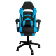 Fotel gamingowy Aga czarno - jasnoniebieskie z podnóżkiem