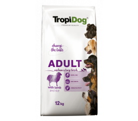 TropiDog Premium Adult M&L jehněčí s rýží 12kg