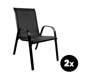 Aga 2x Krzesło ogrodowe MR4400BC-2 Czarne