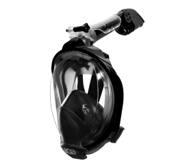 Maska do nurkowania pełnotwarzowa, z rurką Aga LGC - L/XL czarny