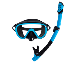 Maska do nurkowania okulary, z rurką Aga M8 + S6 odcienie niebieskiego