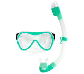 Maska do nurkowania okulary, z rurką Aga M12 + S2 odcienie zieleni