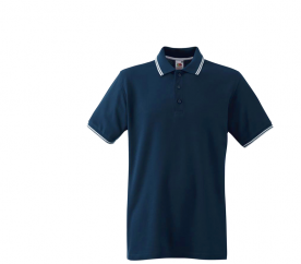 Fruit Of The Loom T-shirt TIPPED POLO Deep Navy White