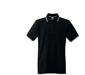 Fruit Of The Loom T-shirt TIPPED POLO Black White