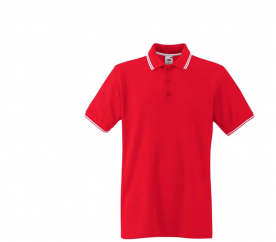 Fruit Of The Loom T-shirt TIPPED POLO Red White
