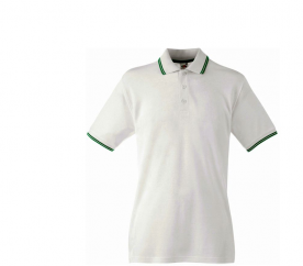Fruit Of The Loom T-shirt TIPPED POLO White Kelly Green