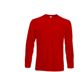 Fruit Of The Loom T-shirt VALUEWEIGHT Longsleeve Red