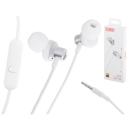L-BRNO Słuchawki douszne przewodowe jack 3,5mm białe