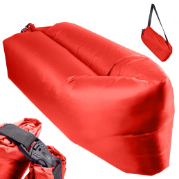 SOFA materac łóżko leżak na powietrze czerwony 230x70cm