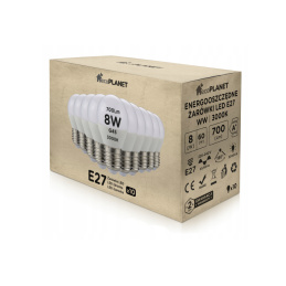 10x LED żarówka E27 - G45 - 8W - 700lm - ciepła biel