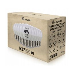 10x LED żarówka E27 - G45 - 8W - 700lm - neutralna biel