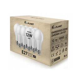 10x LED żarówka - ecoPLANET - E27 - 12W - 1050Lm - ciepła biel